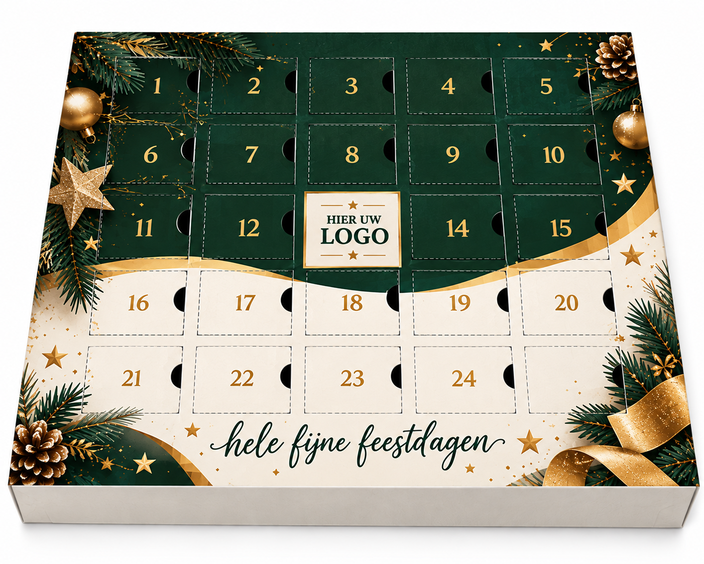LUXE gepersonaliseerde adventskalender met 24 stuks chocolade melk sterretjes